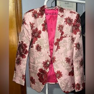 Floral Pink and Red Blazer